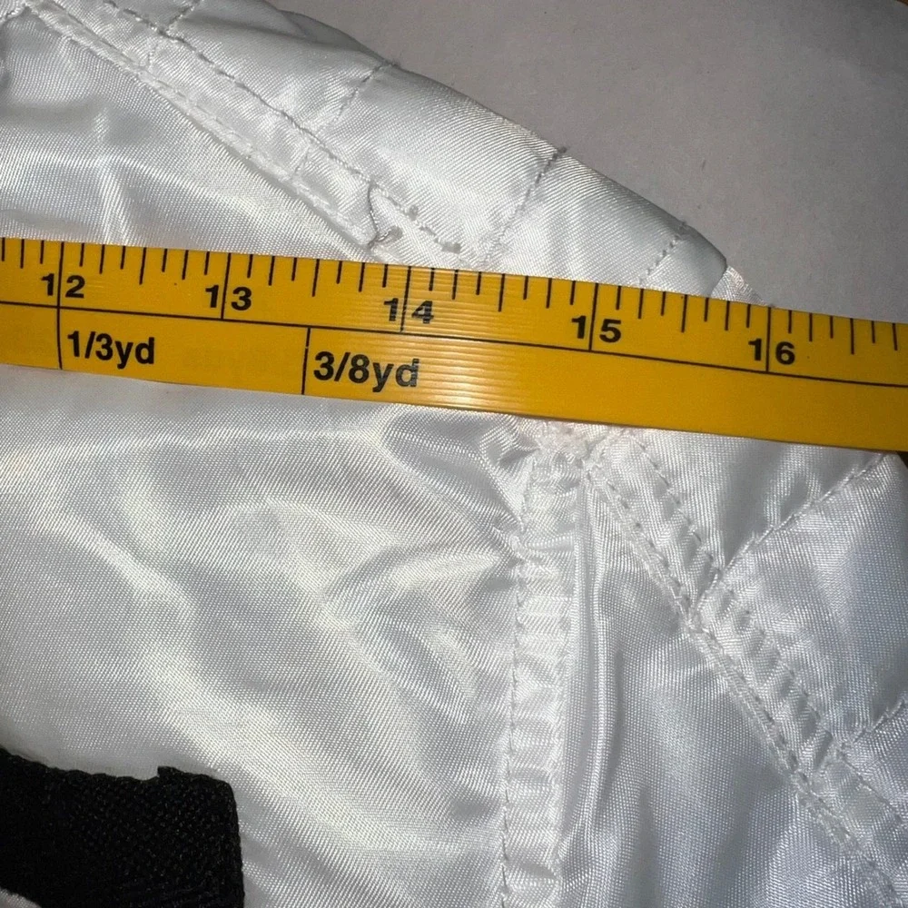 Southpole Boys Shiny White Bomber Jacket‎ Black Trim Size M 10/12